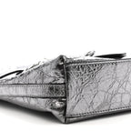 Metallic Calfskin Small Voyou Bag Silver