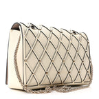 Smooth Calfskin Quilted Beehive Shoulder Bag Light Ivory
