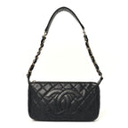 Caviar Quilted CC Shoulder Bag Black
