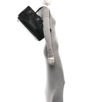 Calfskin Cerf Executive Shopper Tote Black