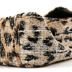 Tweed Mixed Fibers Leopard Print Small Souplissimo Maxi Flap Brown Black White
