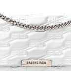 Nappa Allover License BB Monogram Embossed Medium Triplet Bag Silver