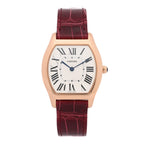 18K Pink Gold Alligator 31mm Tortue Manual Winding Watch Burgundy