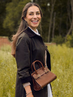 Town & Country - Micro Top Handle Bag - Tan Pebbled Leather