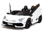 24V Lamborghini SVJ Ride On DRIFT Car with Remote Control - White