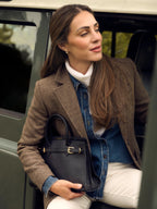 Town & Country - Top Handle Bag - Black Pebbled Leather