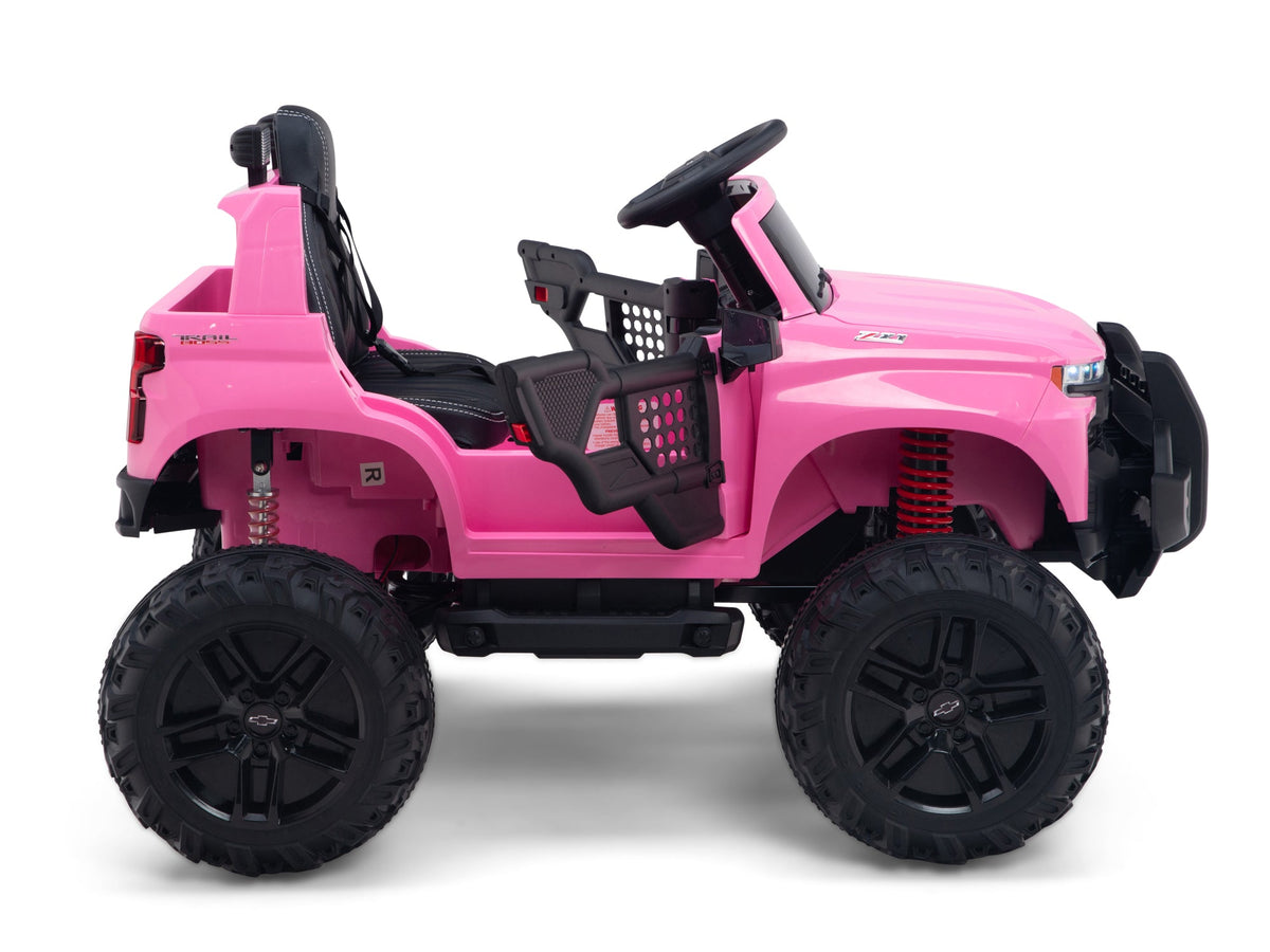 24V Chevrolet Silverado Lifted Ride On Truck with Remote Control – Pink