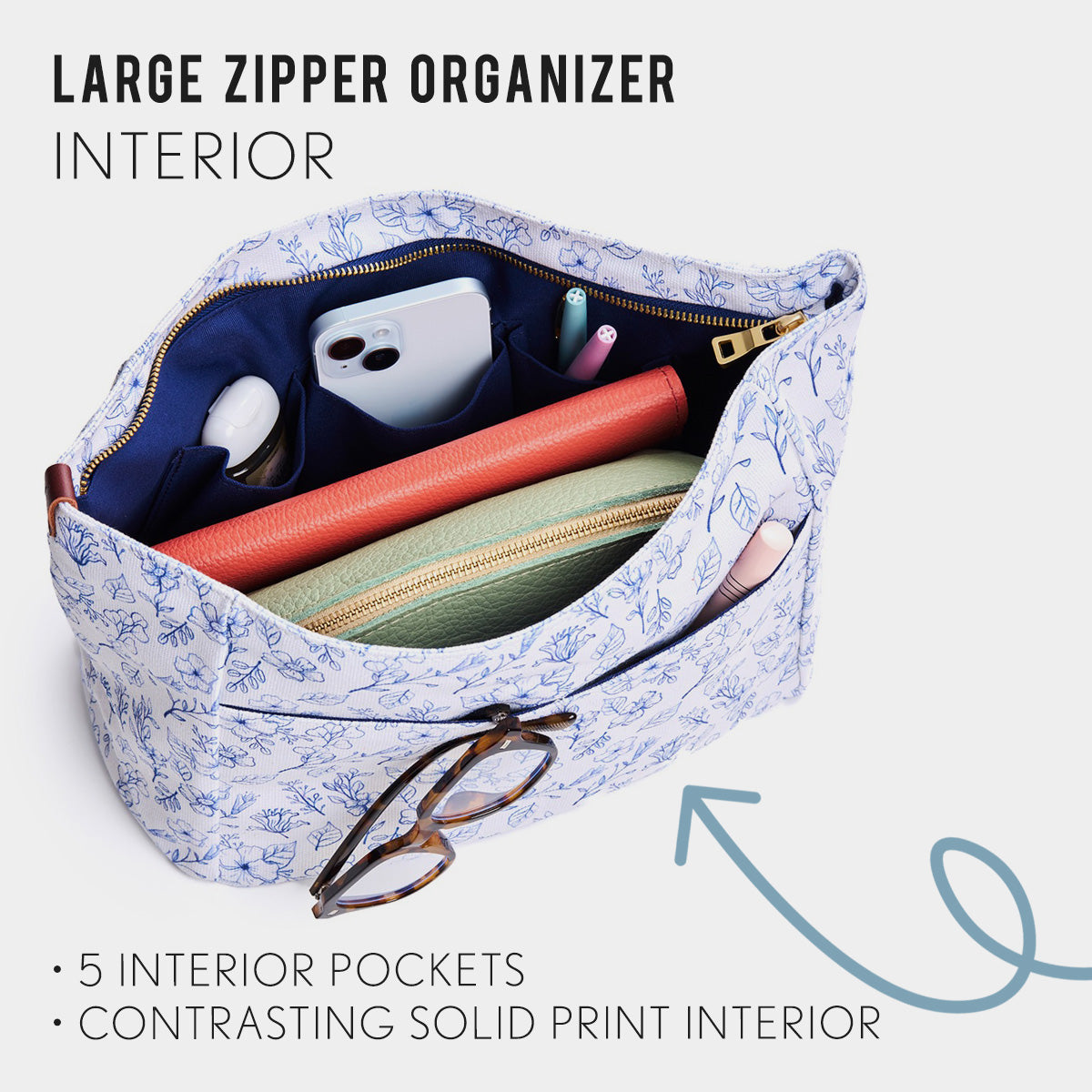 Printed Canvas Purse Organizer