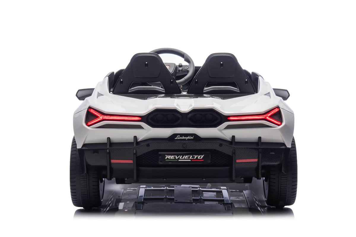 24V / 9 MPH Lamborghini Revuelto Two-Seater Kids Ride On Car – White